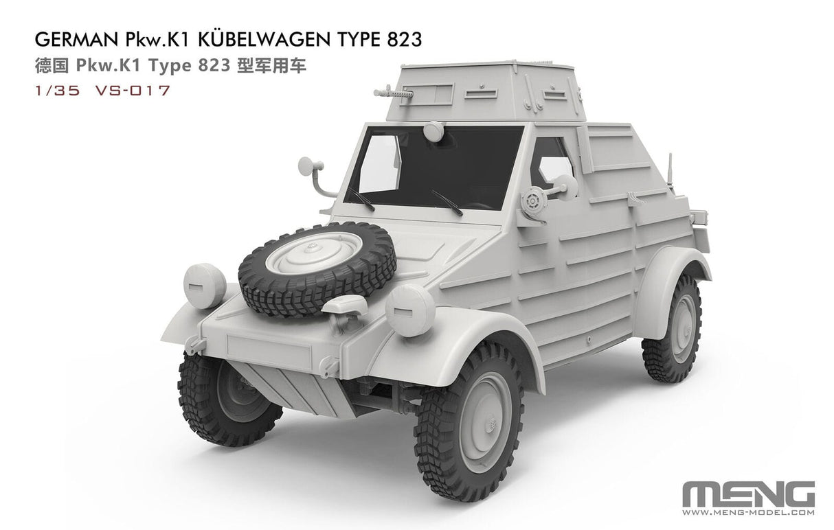 Meng 1/35 German Pkw. K1 Kubelwagen Type 823 Plastic Model Kit - Hobbytech Toys