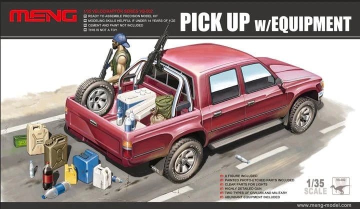 Meng 1/35 Pick Up w/equipment Plastic Model Kit - Hobbytech Toys