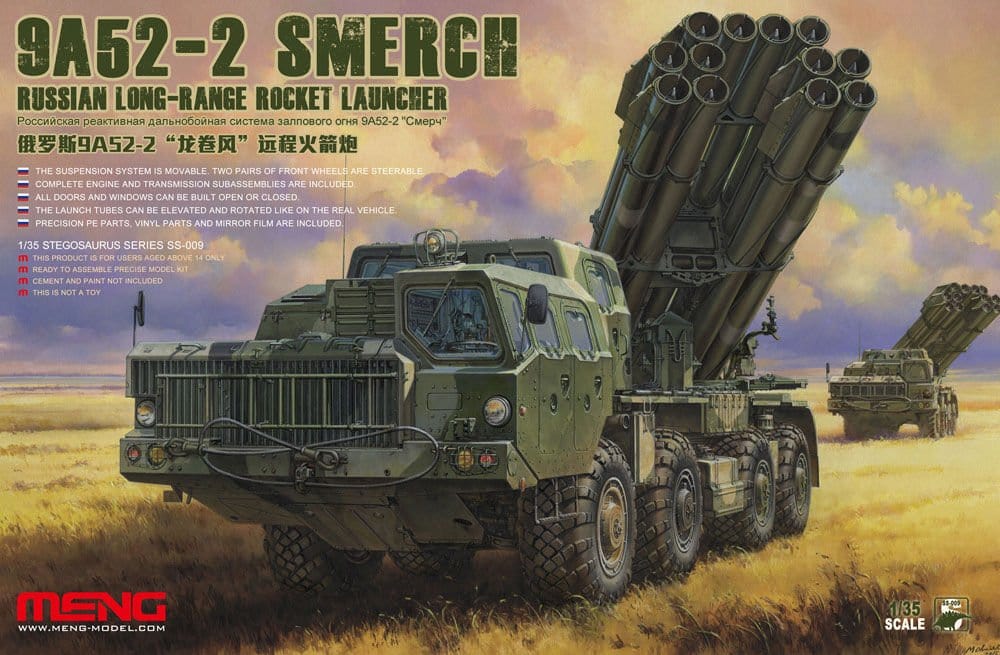Meng 1/35 Russian Long - Range Rocket Launcher 9A52 - 2 Smerch Plastic Model Kit - Hobbytech Toys