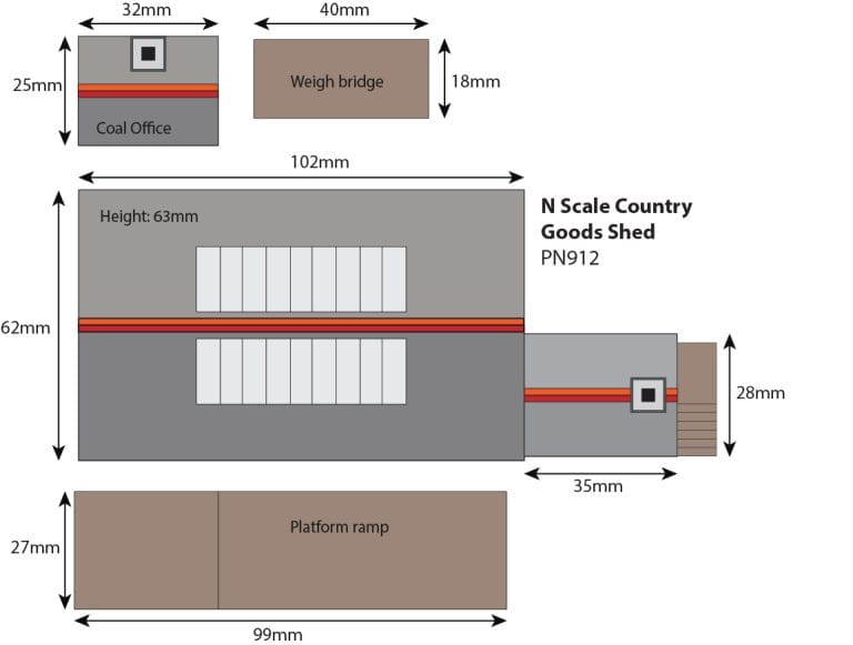 Metcalfe N Scale N Country Goods Shed Card Kit