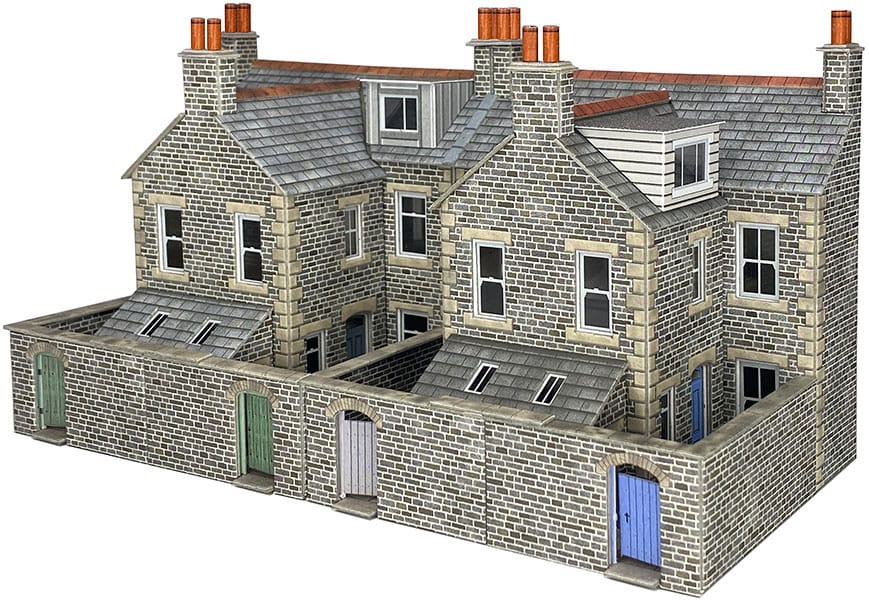 Metcalfe OO Scale Terrace House Backs Stone Card Kit