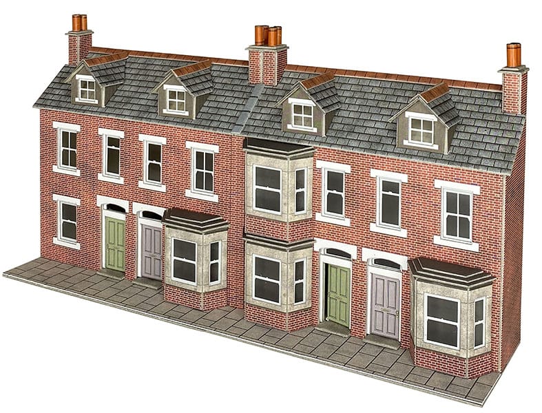 Metcalfe OO Scale Terrace House Fronts Brick Card Kit