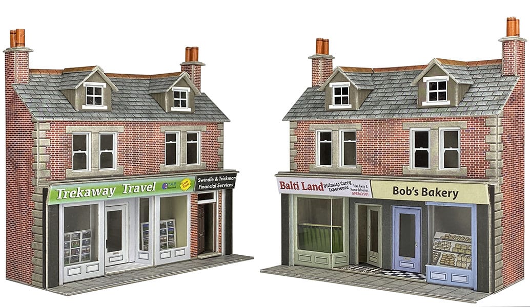 Metcalfe OO Scale Terrace Shop Fronts Brick Card Kit