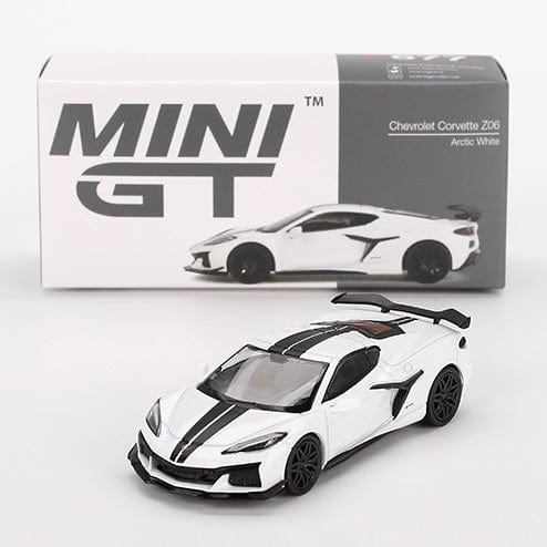 Mini GT 1/64 Chevrolet Corvette Z06 2023 Arctic White Diecast Model Car