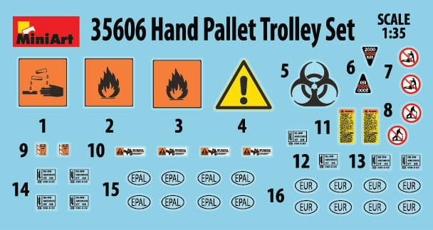 MiniArt 1/35 HAND PALLET TRUCK SET Plastic Model Kit