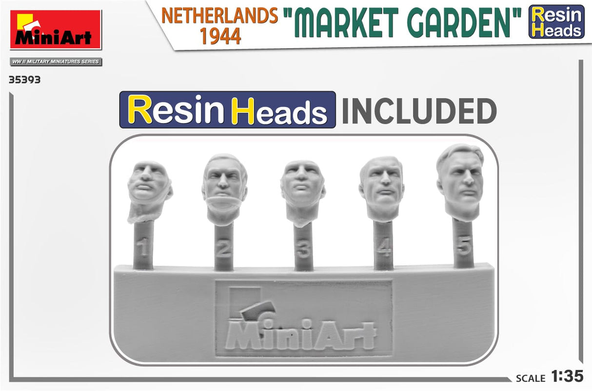 MiniArt 1/35 Market Garden (Netherlands 1944) Resin Heads Plastic Model Kit