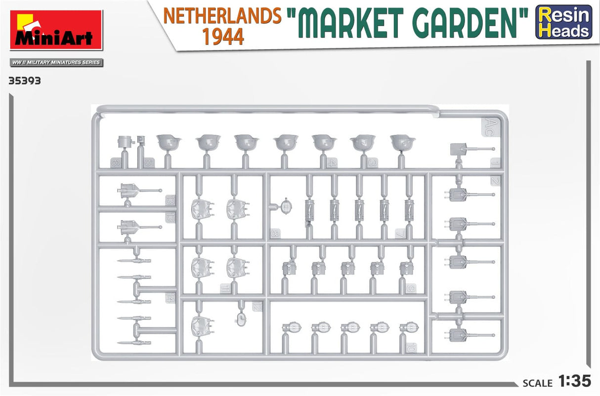 MiniArt 1/35 Market Garden (Netherlands 1944) Resin Heads Plastic Model Kit