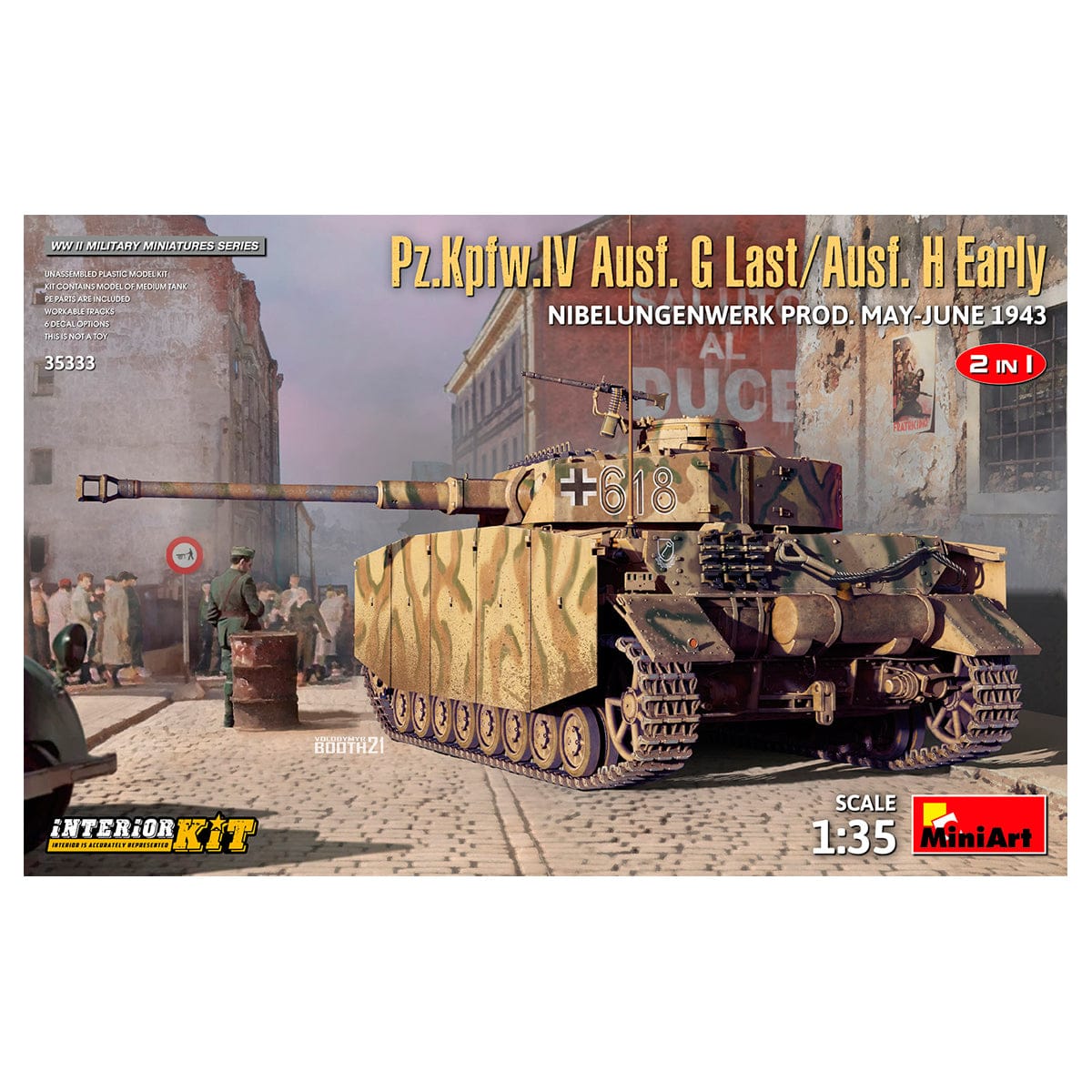 MiniArt 1/35 Pz.Kpfw.IV Ausf. G-Last/H-Early Nibelungenwerk 2 in 1 Interior Kit – MA35333