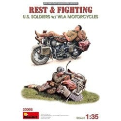MiniArt 1/35 Rest & Fighting U.S. Soldiers with WLA Motorcycles – MA53068