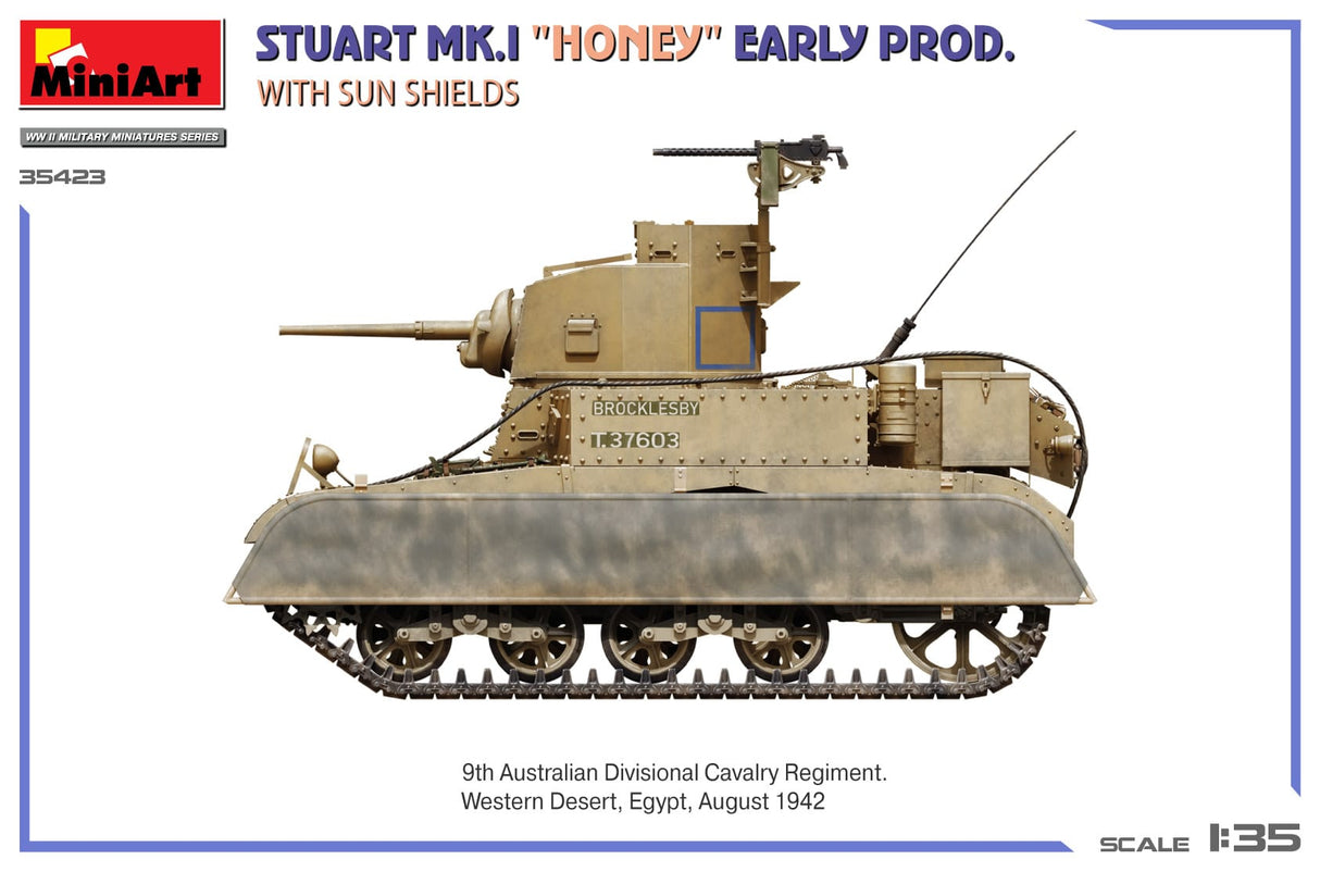 MiniArt 1/35 Stuart Mk.I Honey Early Prod. w/Sun Shields Plastic Model Kit