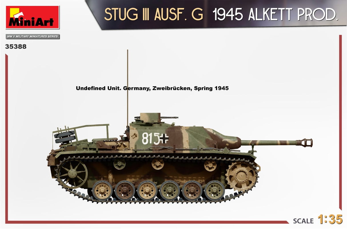 MiniArt 1/35 StuG III Ausf. G 1945 Alkett Prod. Plastic Model Kit