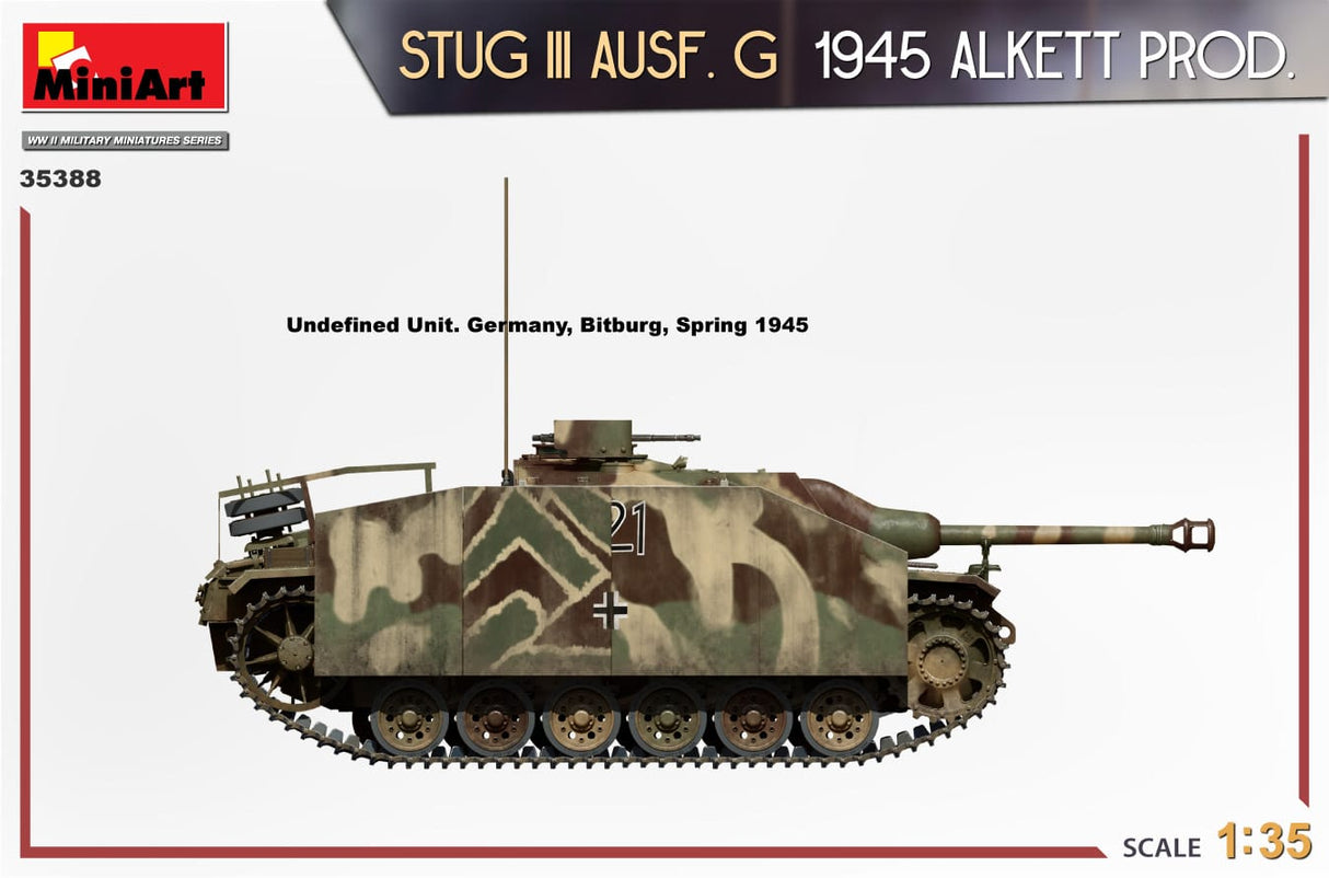 MiniArt 1/35 StuG III Ausf. G 1945 Alkett Prod. Plastic Model Kit