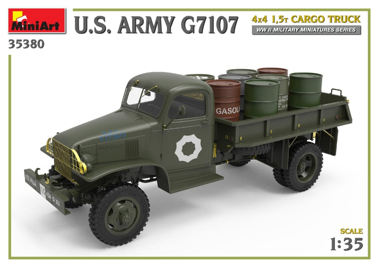 MiniArt 1/35 U.S. ARMY G7107 4X4 1.5t CARGO TRUCK Plastic Model Kit