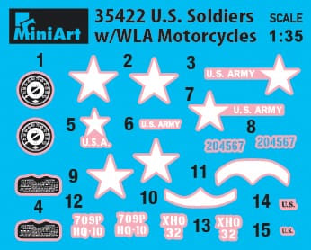 MiniArt 1/35 U.S. Soldiers w/ WLA Motorcycles Plastic Model Kit