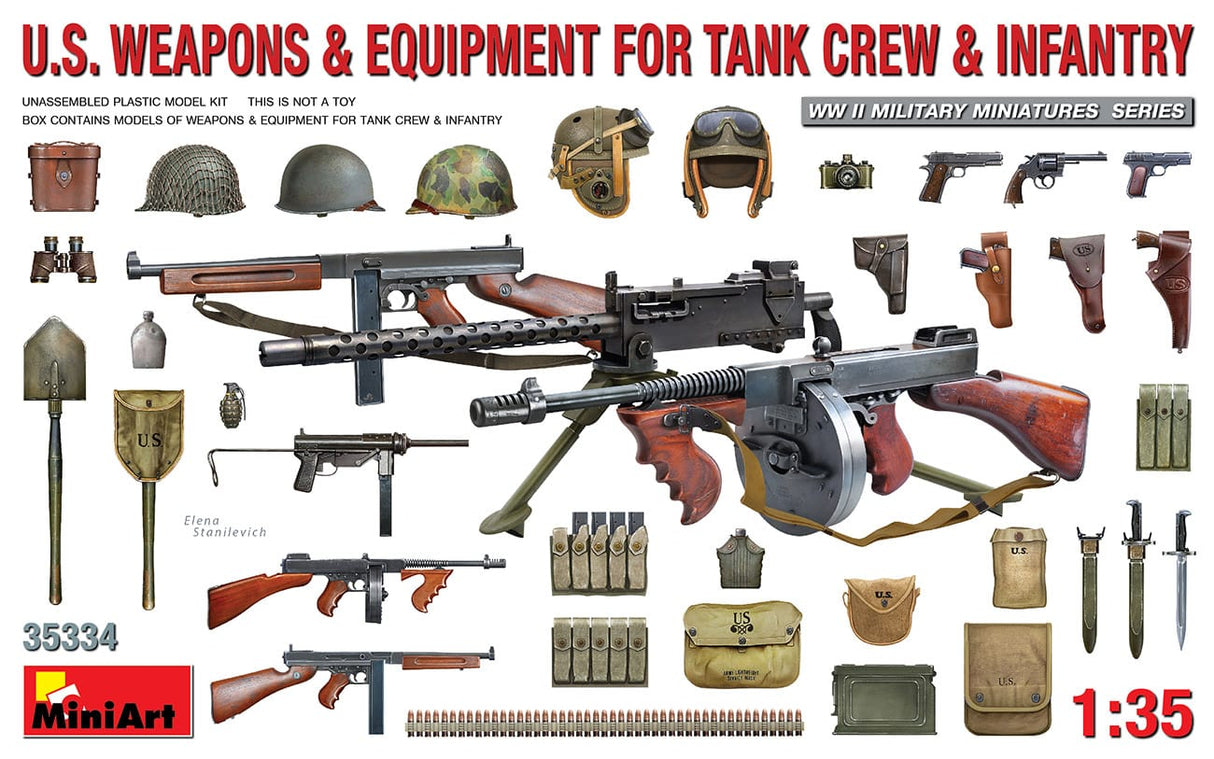 MiniArt 1/35 U.S. Weapons & Equipment for Tank Crew & Infantry – MA35334