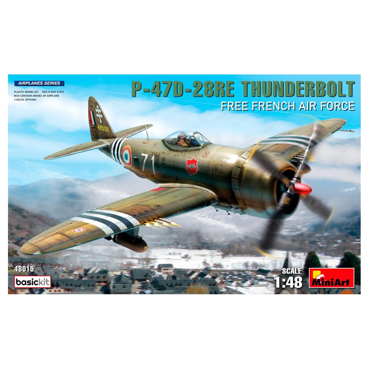 MiniArt 1/48 P-47D-28RE Thunderbolt Free French Air Force Basic Kit – MA48015