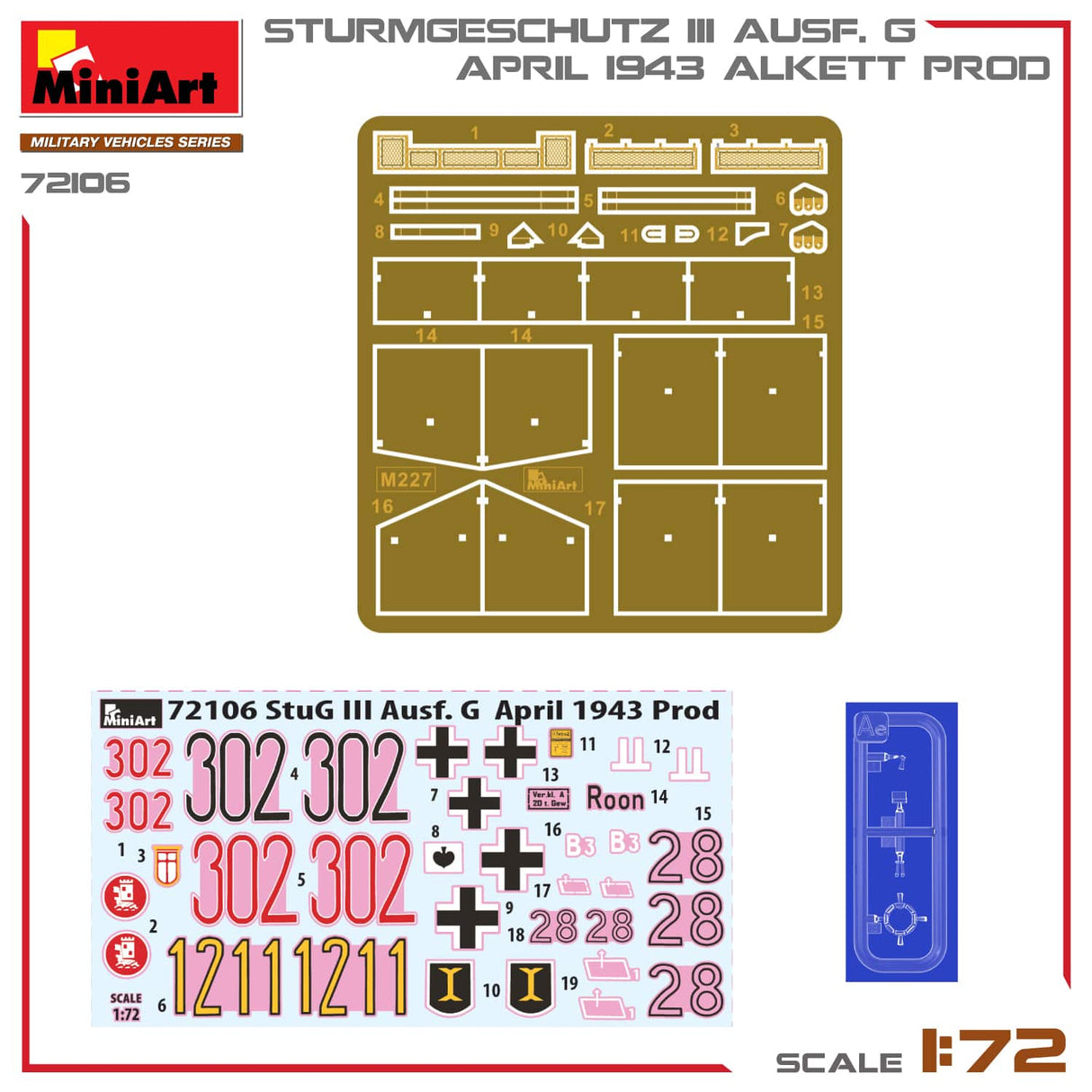 MiniArt 1/72 StuG III Ausf. G April 1943 Prod. Plastic Model Kit