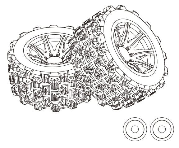 MJX 14300D2 Tire Set (2pcs) - Hobbytech Toys