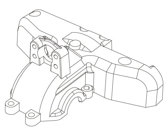 MJX 14190B Rear Gear Cover - Hobbytech Toys