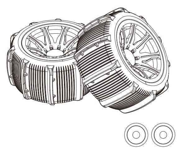 MJX 14210 Paddle Tire Set (2pcs) - Hobbytech Toys