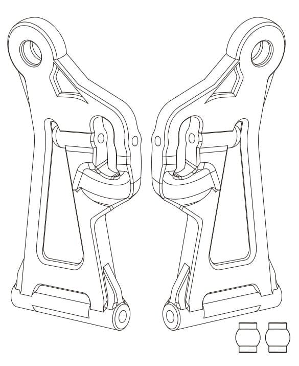 MJX 14220B Front Lower Suspension Arm (2pcs) - Hobbytech Toys