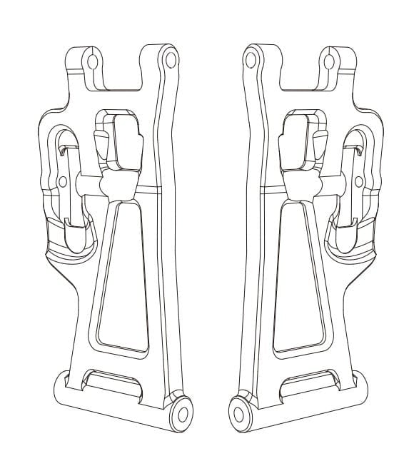 MJX 14250B Rear Lower Suspension Arms (2pcs) - Hobbytech Toys
