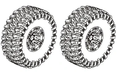 MJX All Rock 2.2" Pre-Mounted Rock Crawler Tires (2)