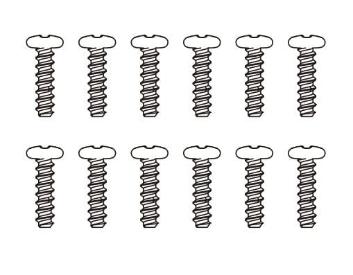 MJX M2666 Round Head Flat Tail Screws (12Pcs) - Hobbytech Toys