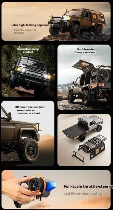 MN Models 1/12 Toyota LC79 Super Tourer 4WD RC Crawler RTR (Black) - Hobbytech Toys