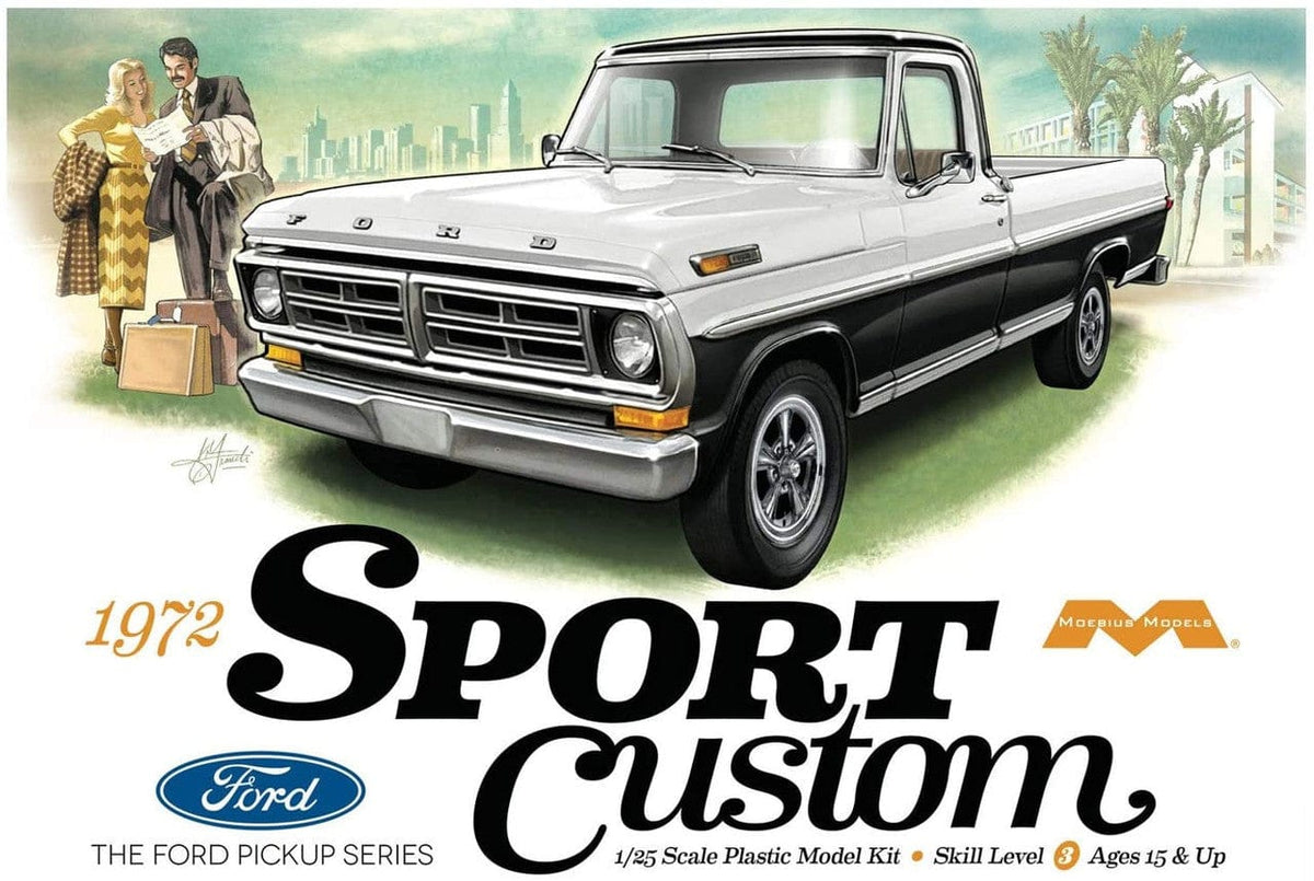 Moebius MOE1220 1/25 1972 Ford Sport Custom Pickup model kit