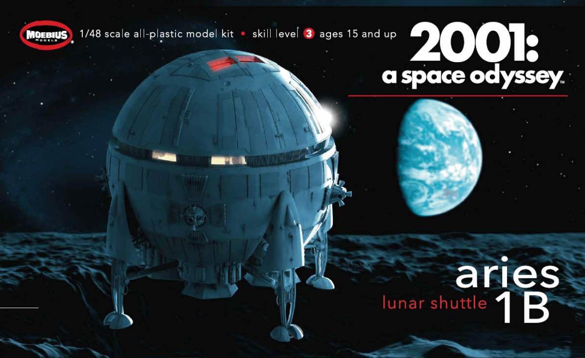 Moebius MOE2001-7 1/48 2001 A Space Odyssey Aries 1B lunar shuttle model kit