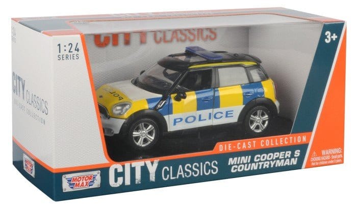 Motor Max 1/24 Mini Cooper S Countryman Police Car - City Classics Diecast Model - Hobbytech Toys