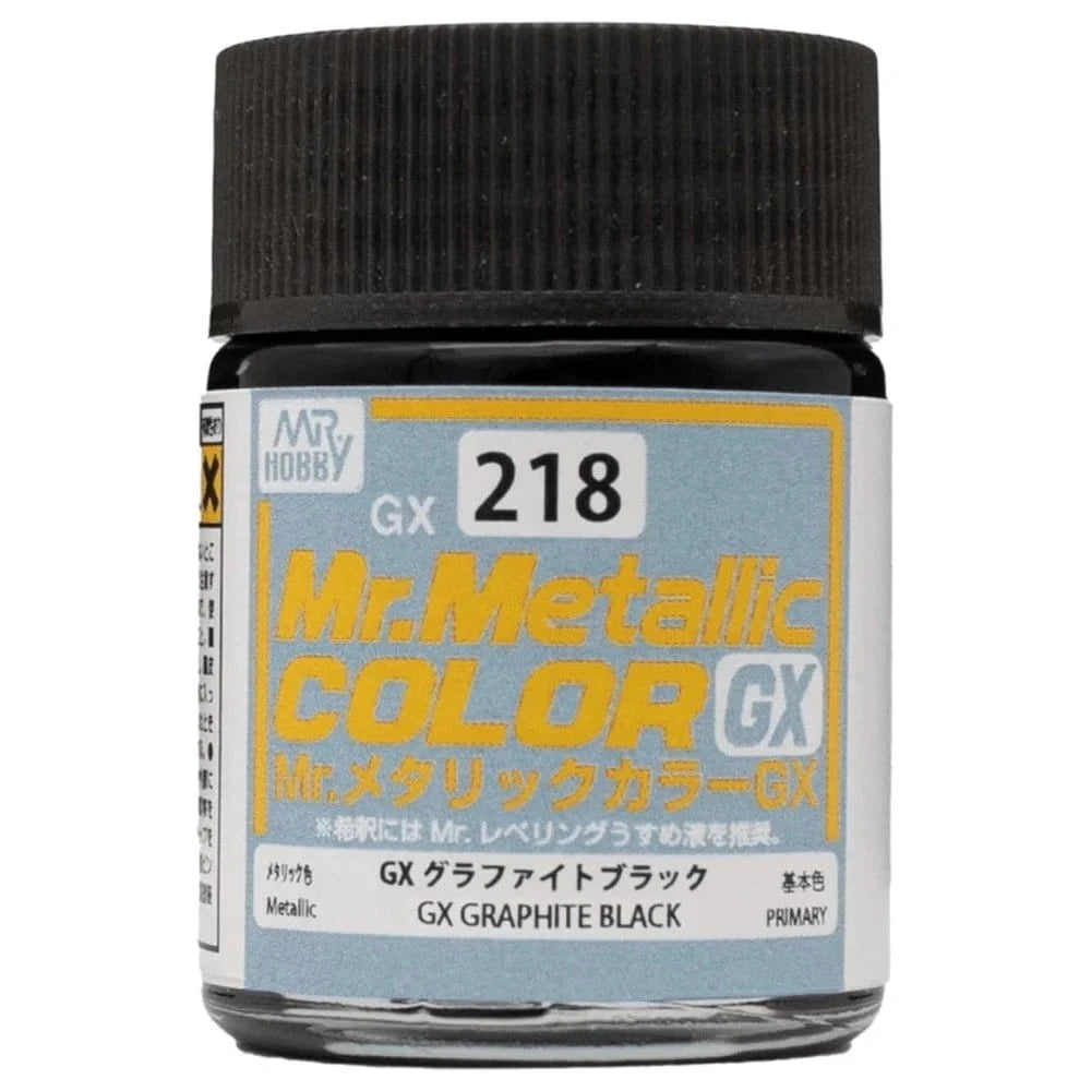 Mr Hobby GX218 Mr Metallic Color GX Graphite Black Lacquer Paint 18ml - Hobbytech Toys