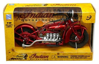 New Ray 1/12 1930 Indian Four (Burgendy) Bike Diecast Model - Hobbytech Toys