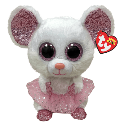 NINA-White Ballerina Mouse Reg Beanie Boo