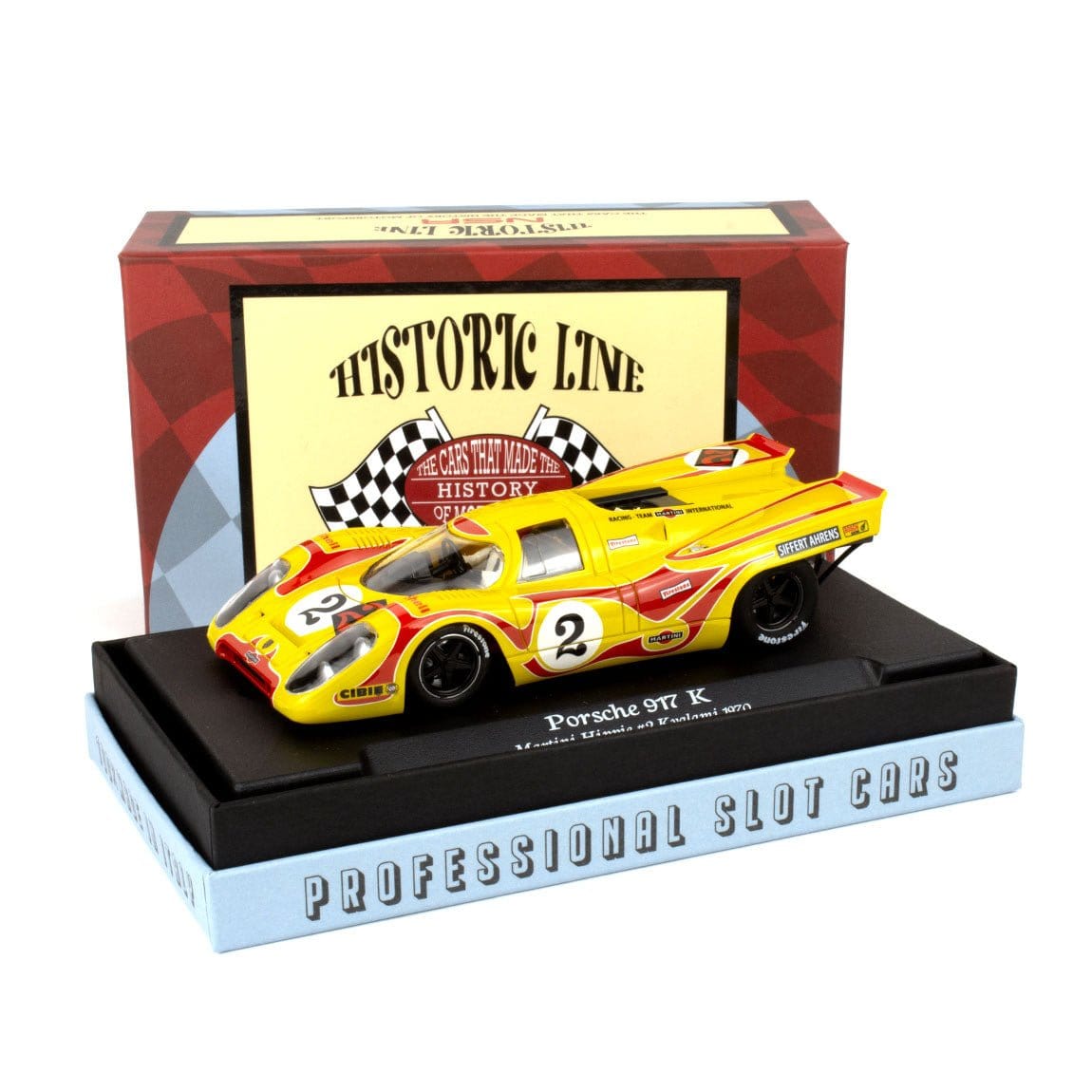 NSR HL03 1/32 Historic Line Porsche 917K No.2 Martini Hippie Kyalami 9h 1970 Slot Car - Hobbytech Toys