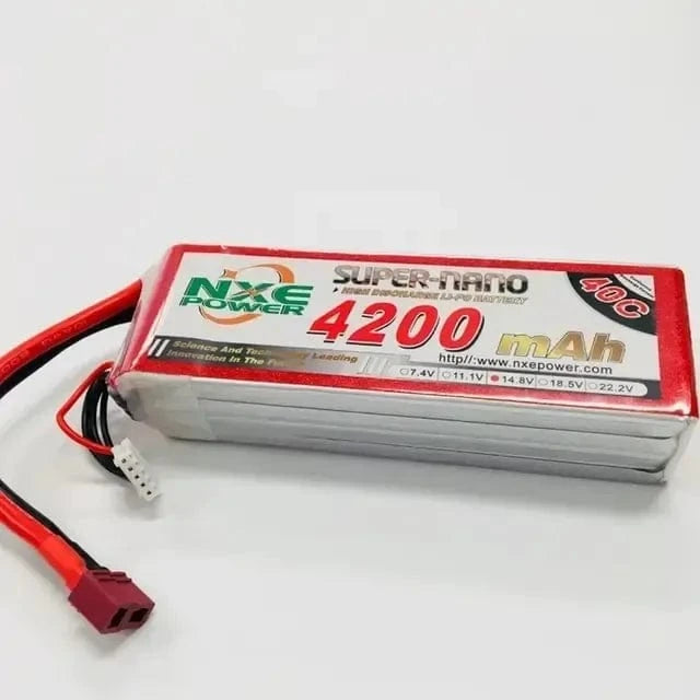 NXE 4200mah 14.8v 4S 40C Soft Case Lipo Battery - Deans
