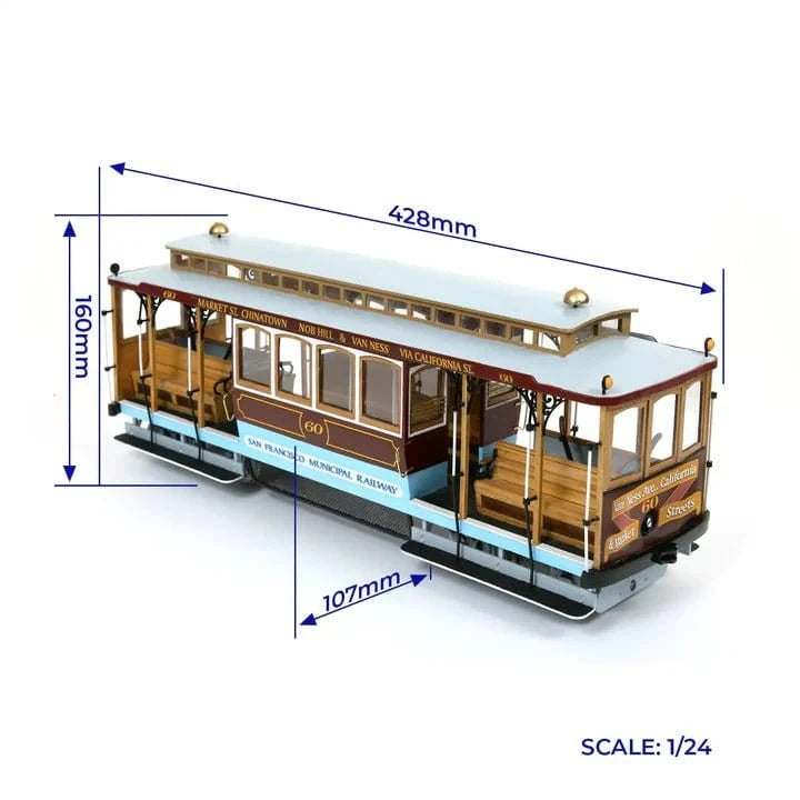 OcCre 1/24 San Francisco Tram Model Kit - Hobbytech Toys