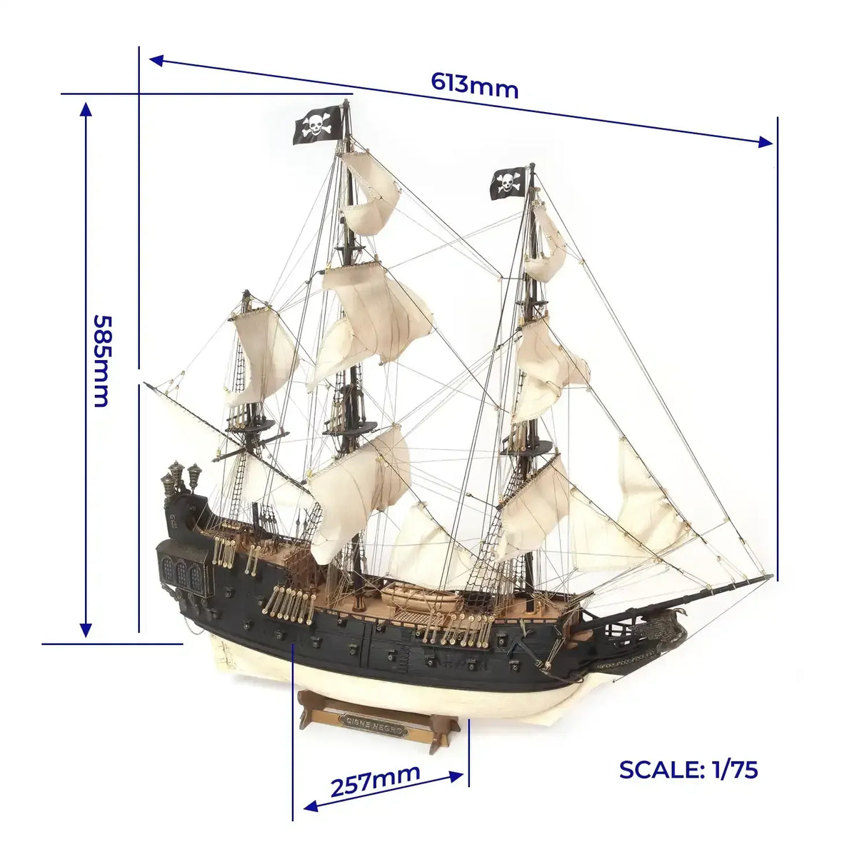 OcCre 1/75 The Black Swan Wooden Model Pirate Ship Kit