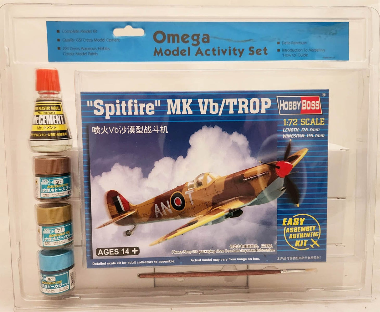 Omega 1/72 Spitfire Trop Plastic Model Starter Set**