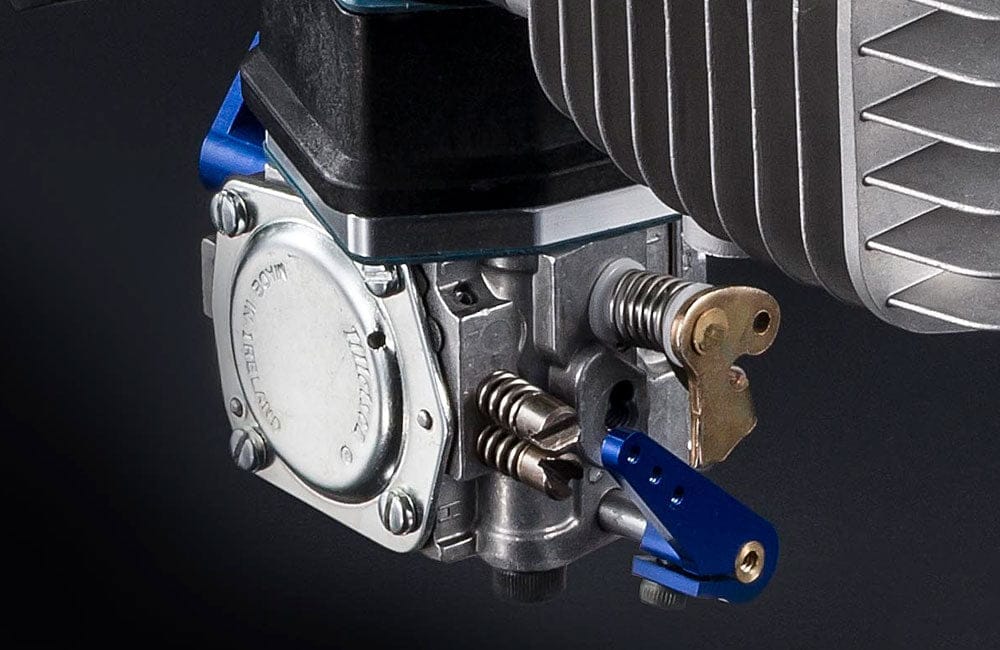 OS Engines HS-324A carburetor shown installed on GT120T - OSM4AB81000