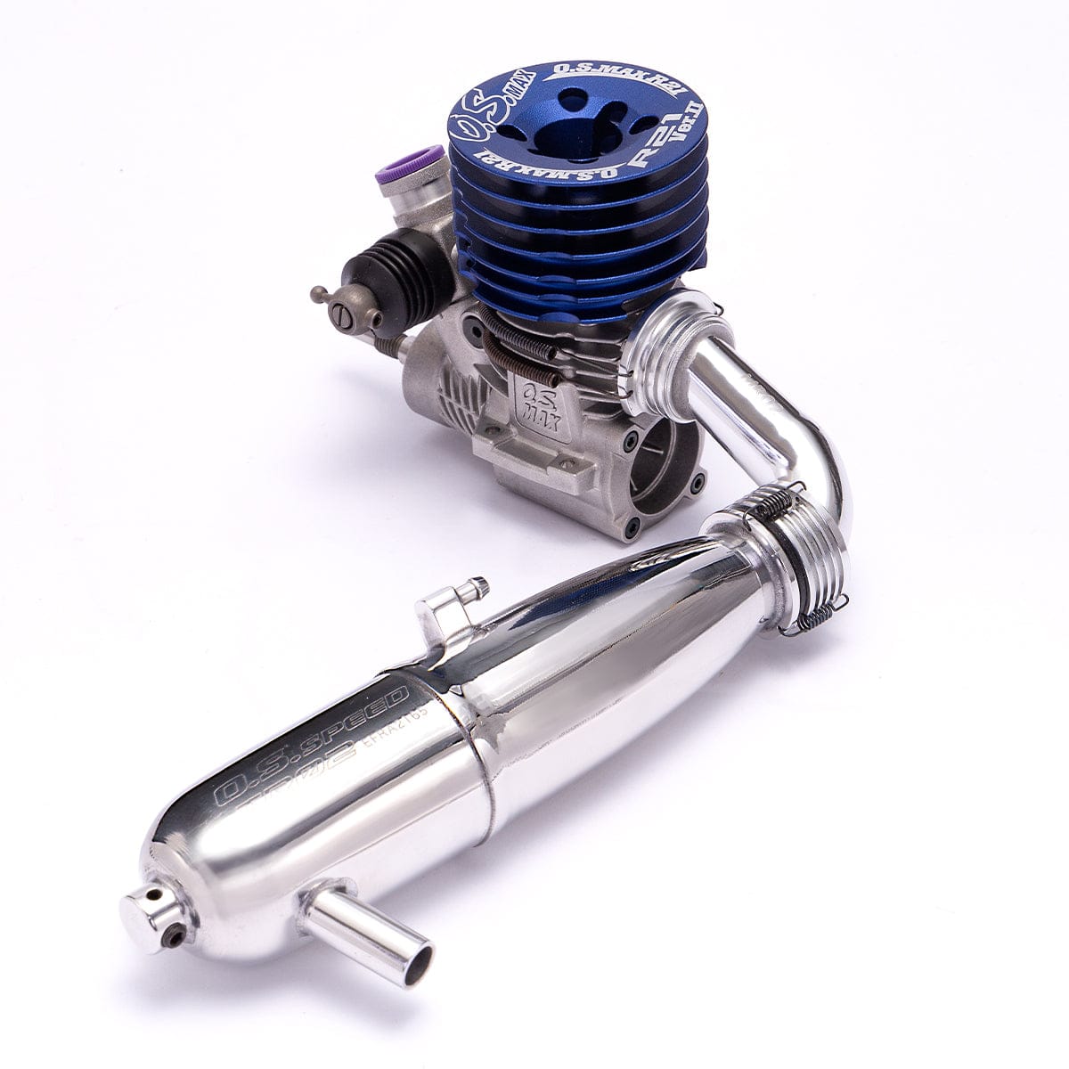 O.S. Engines MAX-R21 V2 .21 On-Road Engine TR02 Pipe Combo - OSM1F401