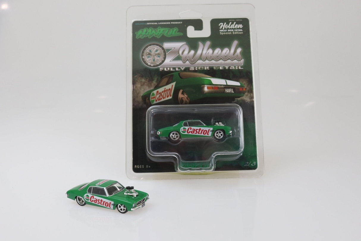 Oz Wheels 1/64 Castrol Hanful Monaro Fully Sick Detail in Protector - Hobbytech Toys