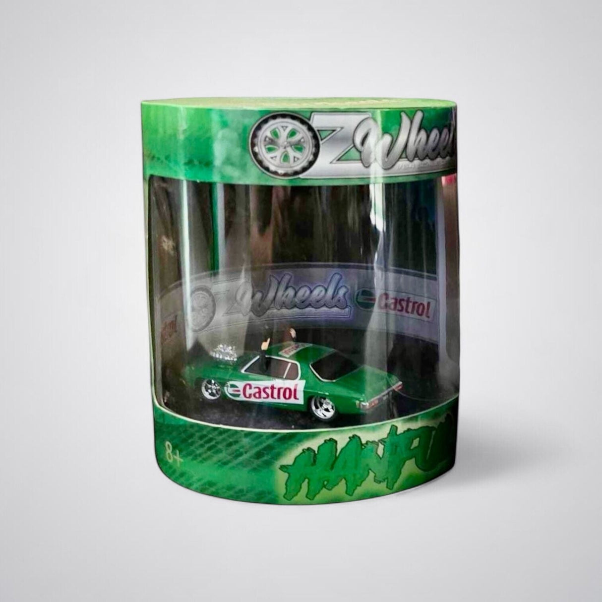 Oz Wheels 1/64 Castrol Hanful Monaro Skid Car in Cylinder Display - Hobbytech Toys