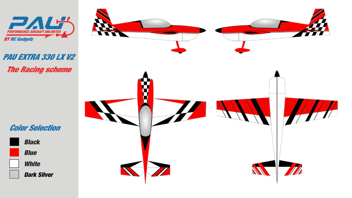Performance Aircraft Unlimited Extra 330LX 70cc 2.3m ARF - Racing Scheme**