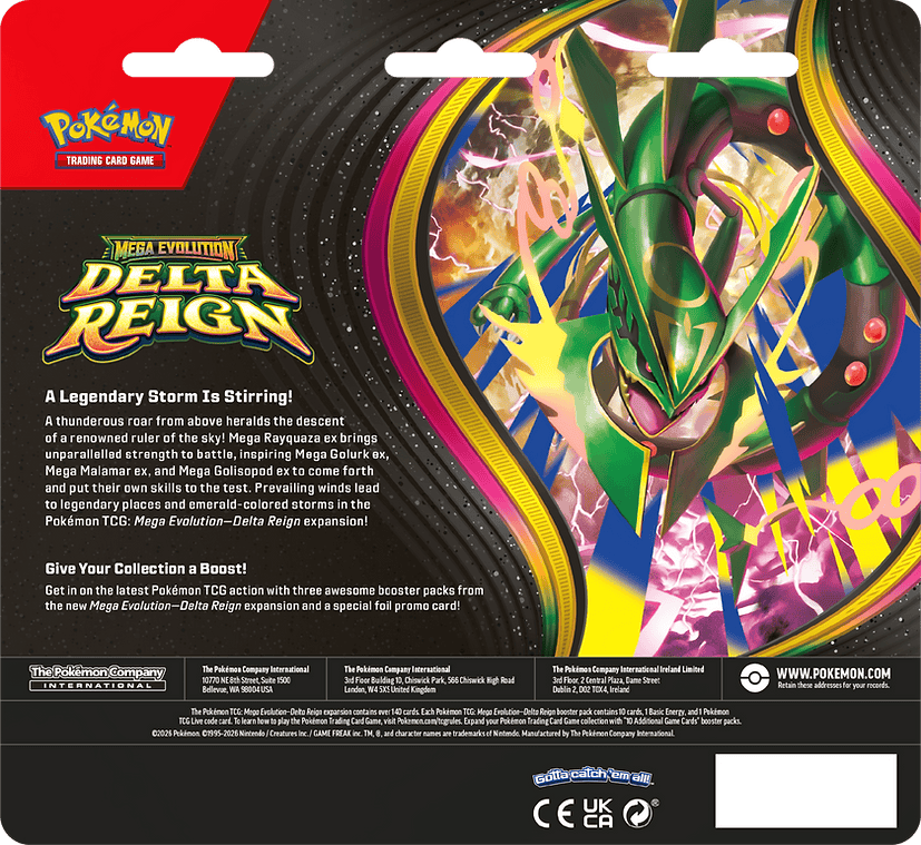 Pokemon TCG Mega Evolutions 6 Delta Reign Three Booster Blister
