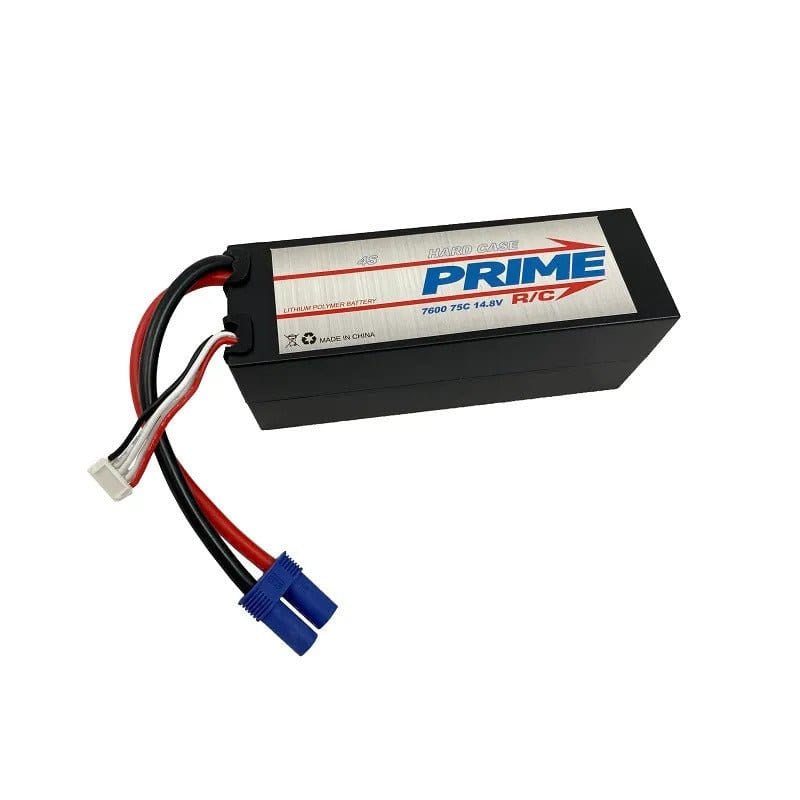 Prime RC 7600mAh 4S 14.8v 75C Hard Case LiPo Battery with EC5 Connector - Hobbytech Toys