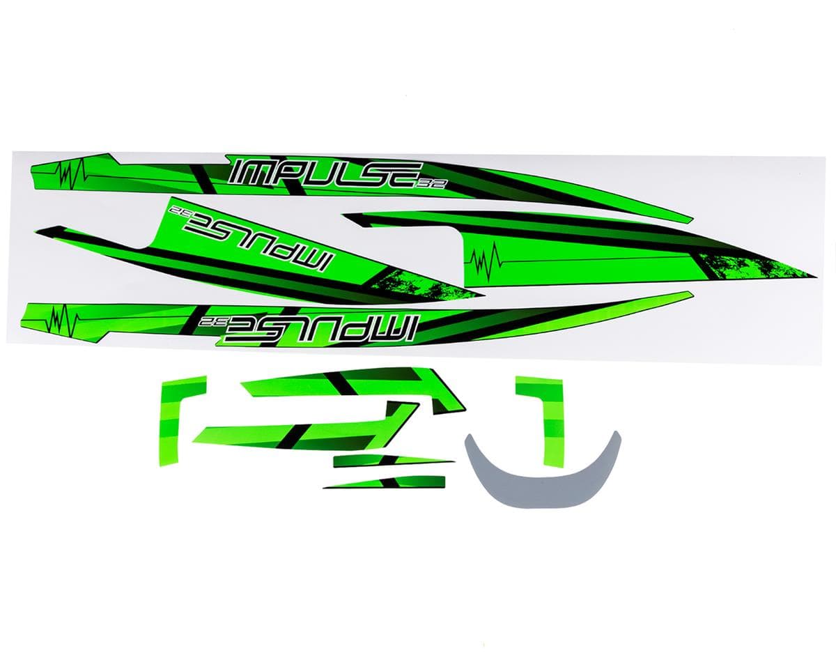 Pro Boat Black and Green Decal Set for Impulse 32 - PRB289006