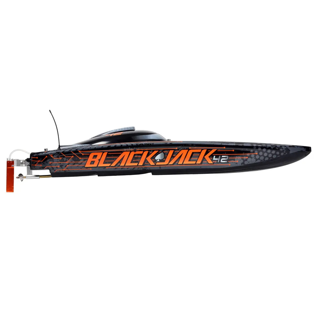 Pro Boat Blackjack 42 Brushless 8S Catamaran, RTR, Black / Orange