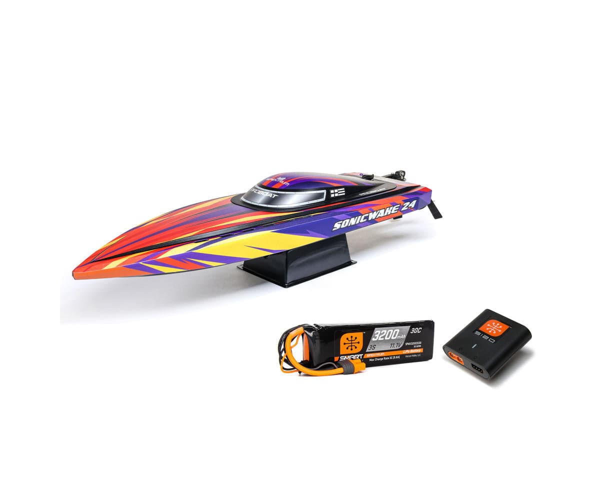 Pro Boat Sonicwake 24inch Self-Righting Brushless Deep-V Boat RTR - Red**